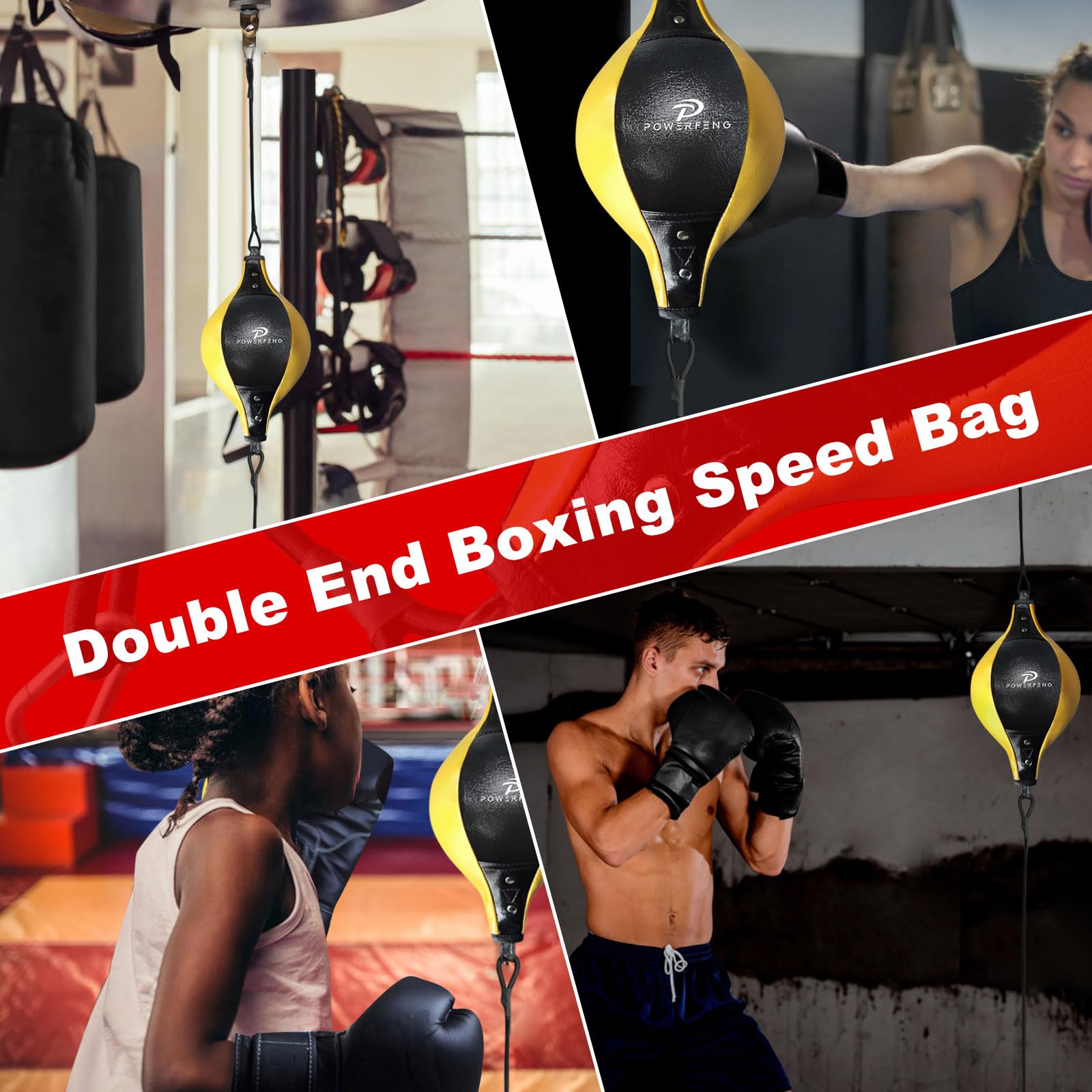 【Double End Boxing Speed Bag】Speed Bags für Boxen Reaktion Agilit & Hand Auge Koordinationstraining - Boxen Reflexball für Home Gym