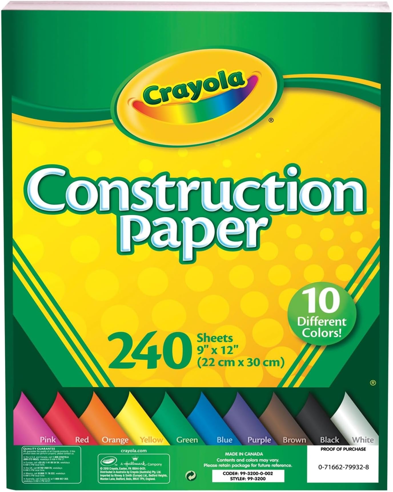 Crayola 240 Sheet Construction Paper