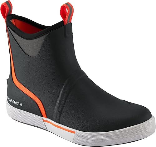 BASSDASH Botas impermeables para hombre de 6 pulgadas con forro transpirable, antideslizantes, de goma de neopreno, botas de lluvia para pesca,