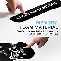 Vista 6 de Britimes Skull Skeleton Black Ergonomic Mouse Pad Set with Wrist Rest Non-Slip Rubber Base Wrist Cushion Support and Coasters Mousepad with Wrist