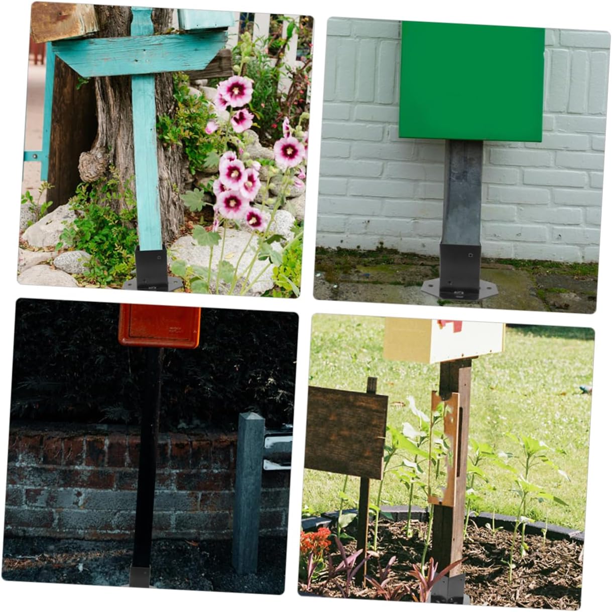 jojofuny 2pcs Heavy Duty Mailbox Post Bases Sturdy Deck Support Brackets for Mailboxes Weather-Resistant Design Easy Installation Compatible Decks and Fences