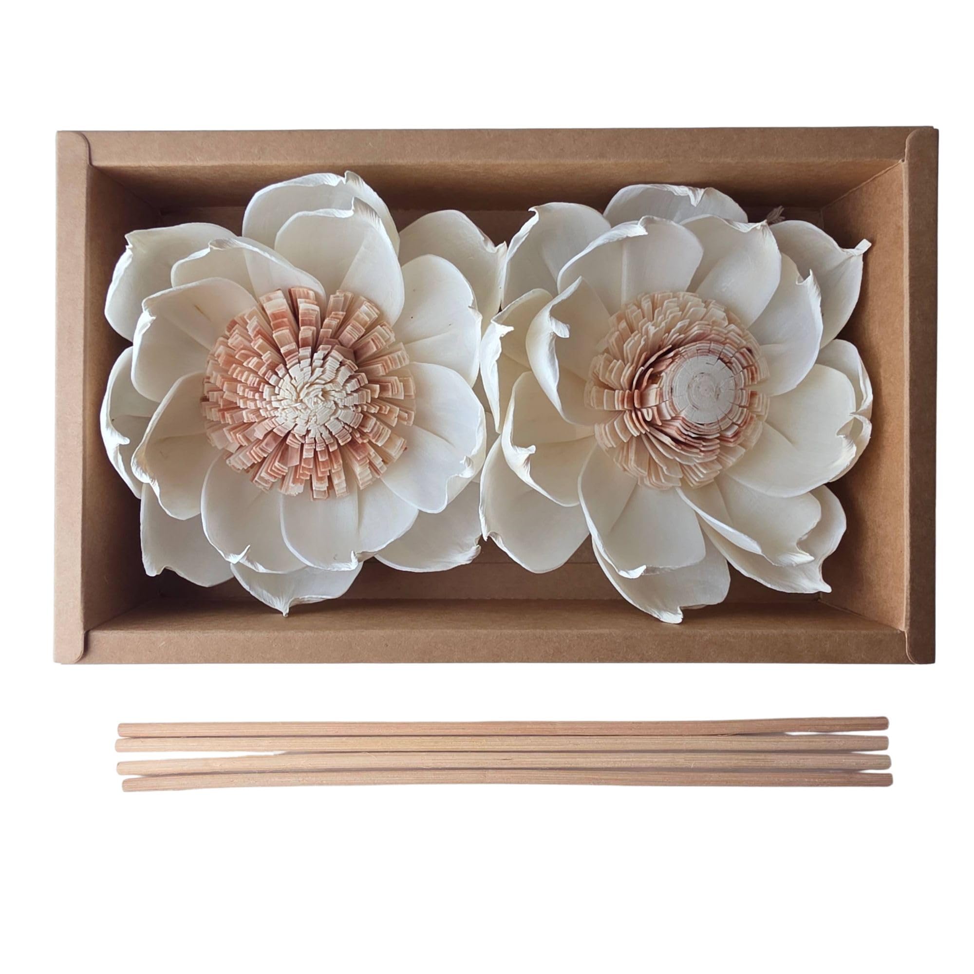 Sola - Diffusore in legno di girasole, 15,2 cm, 2 pezzi, stelo regolabile