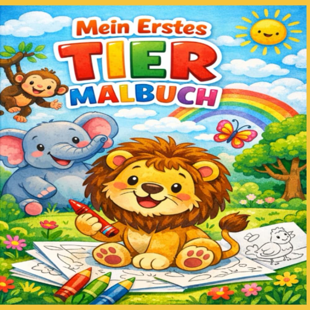Mein Erstes Tier Malbuch: 54 Tiermotive zum Ausmalen für Jungen und Mädchen ab 3 Jahren