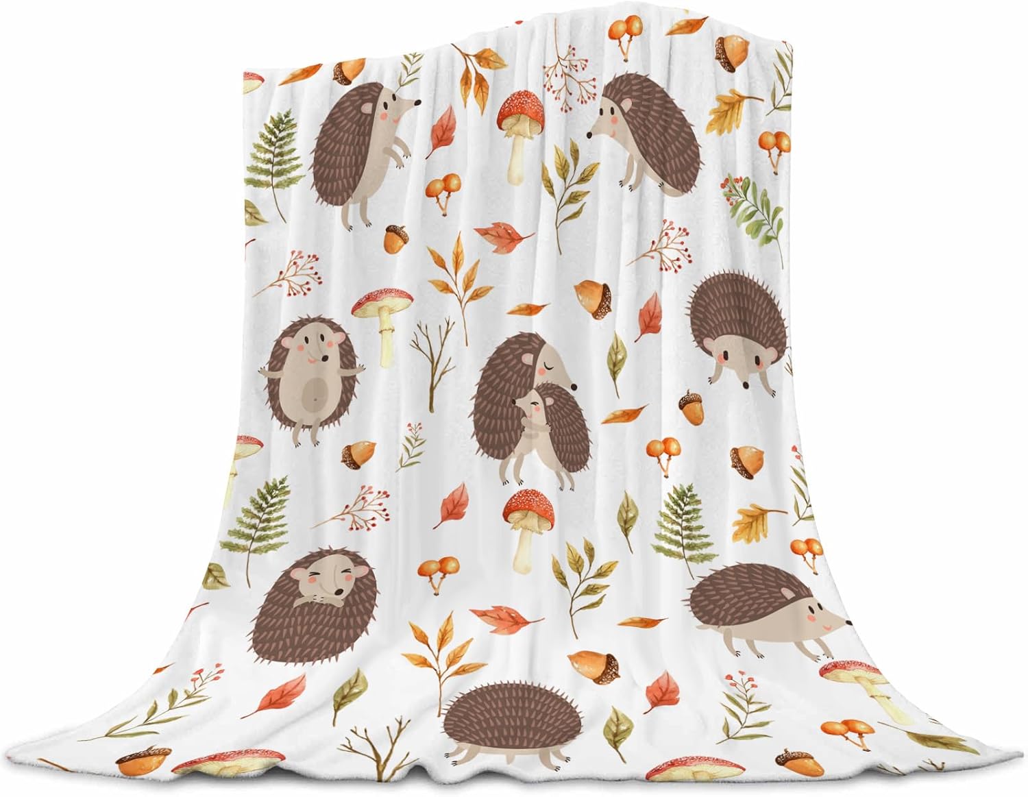 Hedgehog Blanket Cute Animals Super Soft Warm Bed Bedding Throw