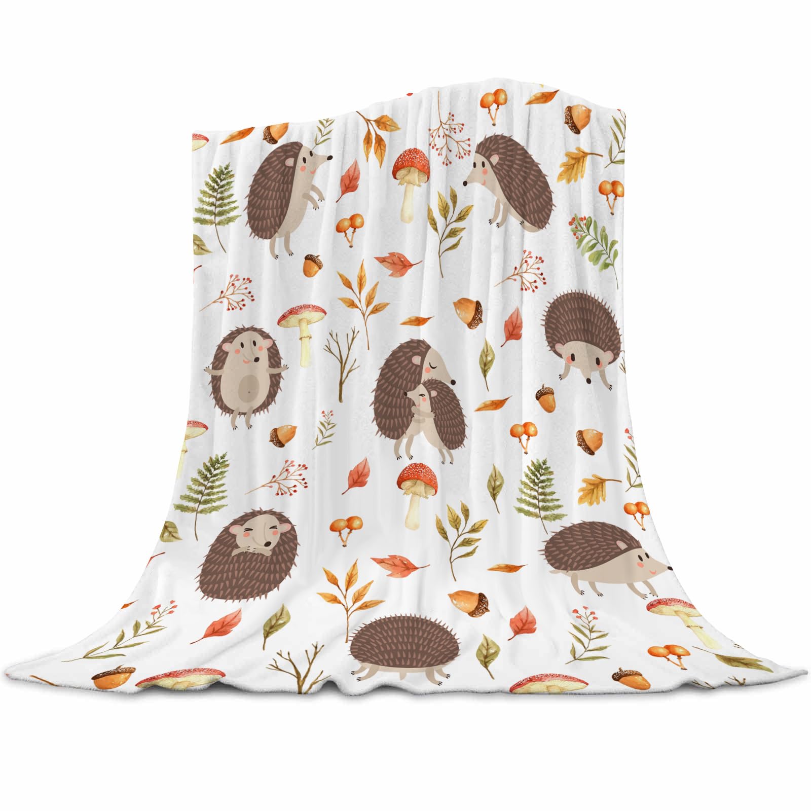 Abaysto Hedgehog Blanket Cute Animals Super Soft Warm Bed Bedding Throw Blankets Girls Boys Gifts for Couch Bedroom Sofa Office Car Decor All Season Flannel Plush Blanket for Kids Adults 100x130cm