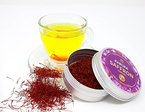 Miniatura 2 de 0.18 oz de azafrán Kabura, auténticos hilos de azafrán, azafrán rojo de primera calidad, grado A+, mejor color, especias para té, arroz, leche,
