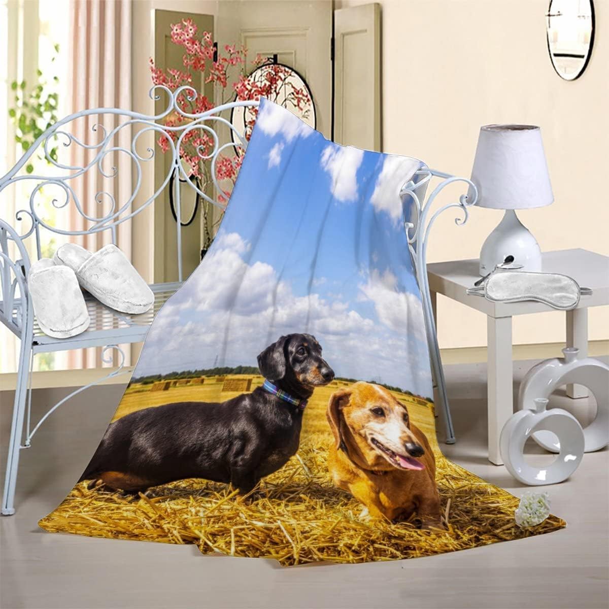 Manta Franela Grande Perro, 3D Blanket Perro Manta Polar Cosy Soft Calentitas y Ligeras Mantas para Sofa Cama para Adultos y Niños Dormitorio Mantas 200x200 cm w569
