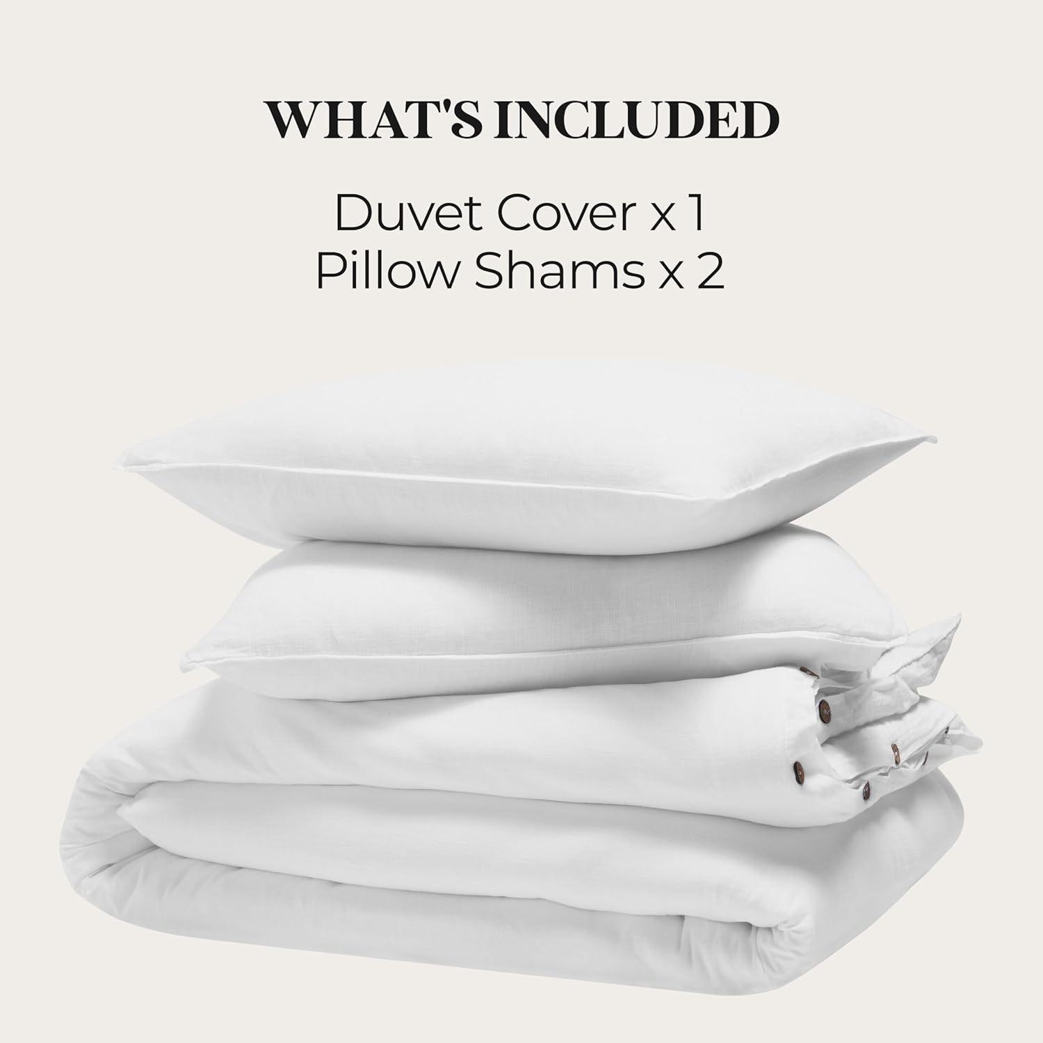 Superior Chloe 100% Cotton Percale Bed Duvet Cover Set, Matching Pillow Shams, Inner Ties, Button Closure, Vintage Wash, Boho Chic Decor, Modern Linen Bedroom Bedding, King/California King, White