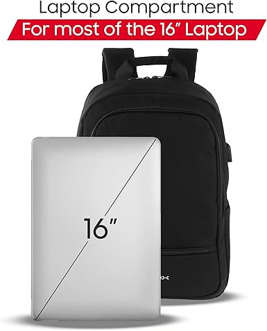 Magix Solutions Rugzak Laptop 16 Explorer Grijs. USB-oplaadpoort, waterbestendig, verborgen zak, ruimte voor maximaal 16 inch pc, brede tas, voor zaken/reizen/school. voor mannen, vrouwen, jongens en