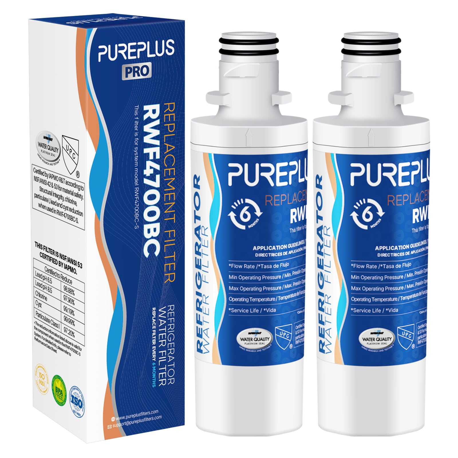 Filtre à eau LT1000P PUREPLUS pour réfrigérateur Kenmore Elite 9980 Lot de 2