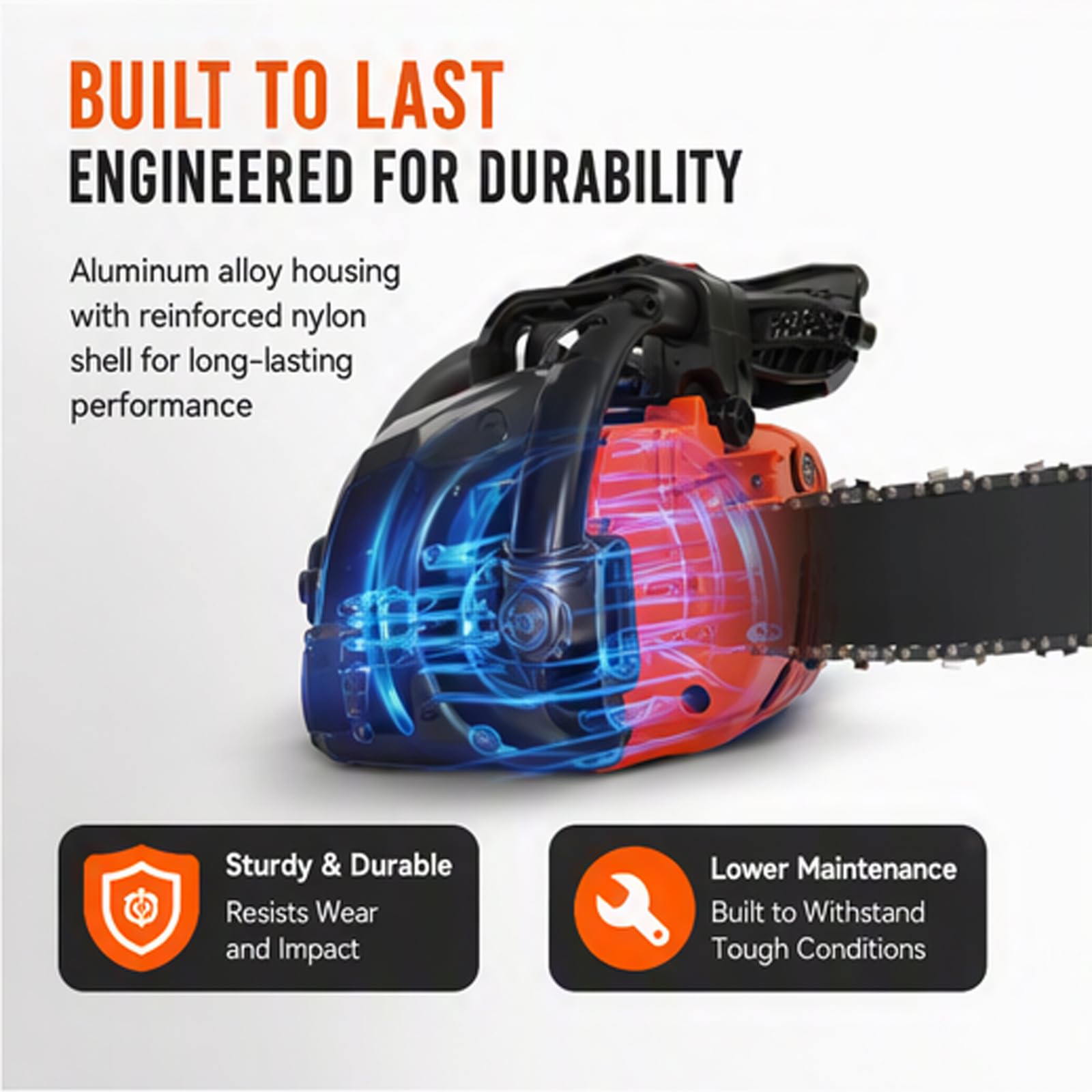 25.4CC Benzin Kettensäge, 2-Takt Motorsäge 1.22HP Engine Chainsaw 30cm Oberer Handgriff Benzin Kettensäge, 9000rpm Benzinkettensäge für Baumfällung, Astschneiden, Gartenarbeit