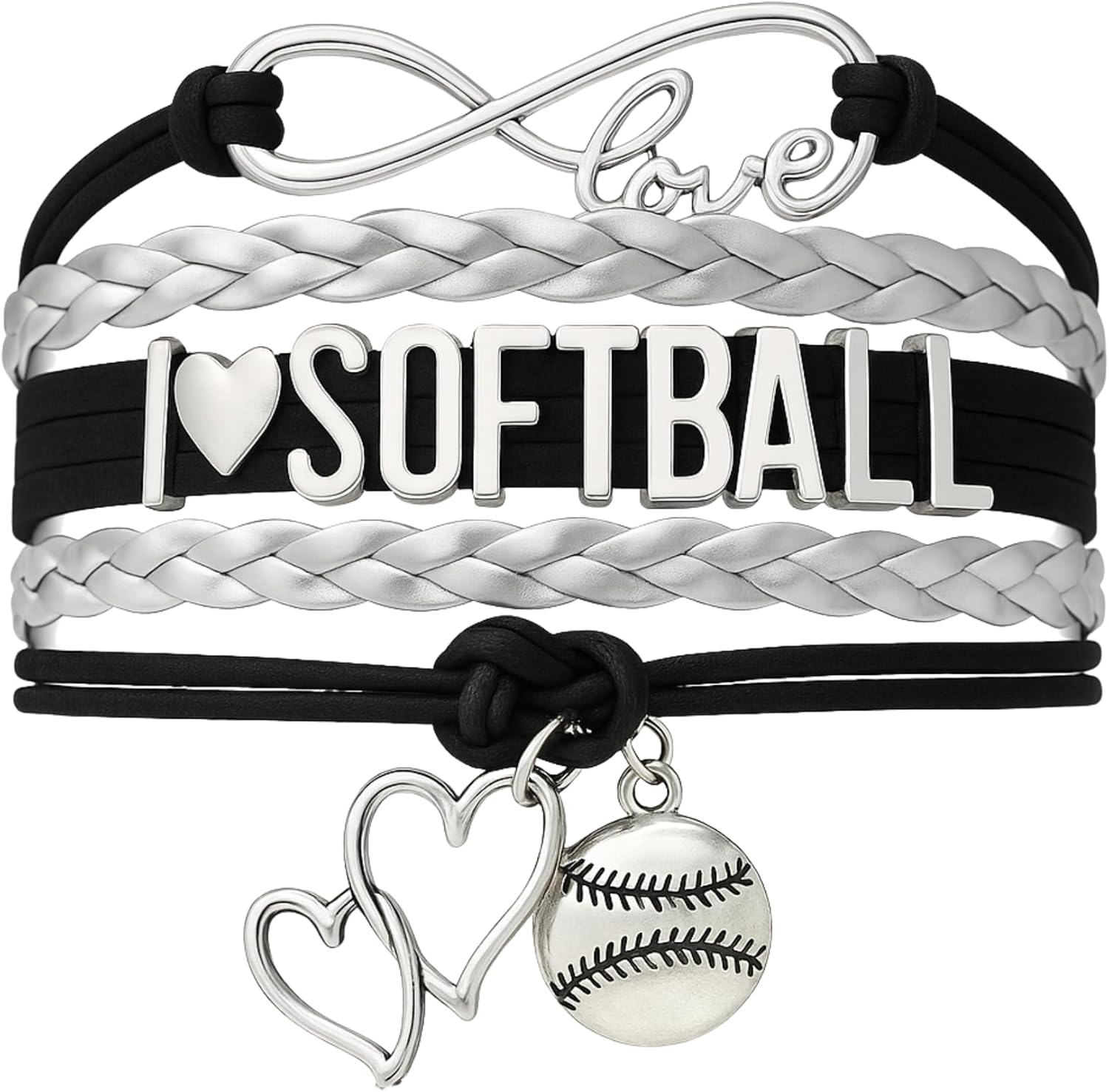 Infinity Collection Softball Bracelet- Softball Jewelry - Love Softball Bracelet, Softball Player, Team and Coaches Gifts