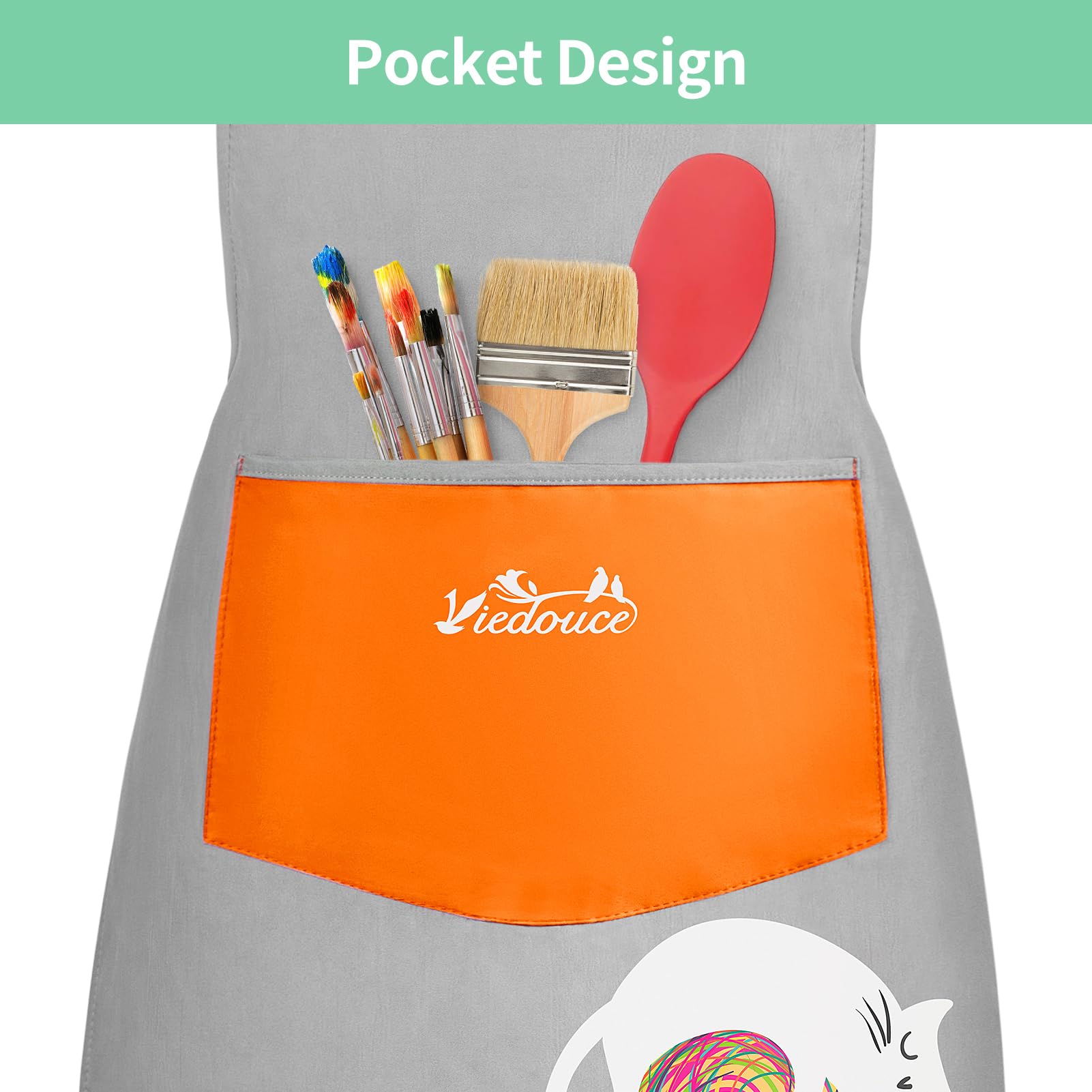 Tablier Pour Femme Avec Poches, Tablier De Chef Fleuri Ajustable Et Impermeable Ideal Pour La Cuisine Le Jardinage La Preparation De Repas Les Barbecues Ou La Patisserie 90955606