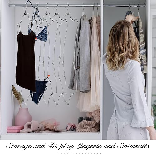 Miniatura 5 de Barydat 15 perchas plegables con forma de cuerpo para bikini, colgador de alambre para traje de baño, organizador de lencería de metal, perchas para