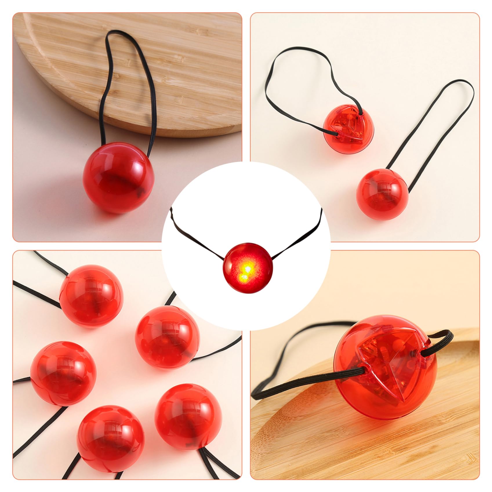 Nez De Clown Rouge Qui Couine - Lot De 3 Avec Corde élastique, Pour Halloween, Cosplay Et Fêtes Déguisées