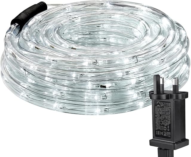 Lepro Outdoor Rope Lights Mains Powered, Connectable, Low Voltage, 10m 240 LED Outdoor Christmas Lights Plug in, Bright Daylight White, Waterproof for Garden, Patio, Tree