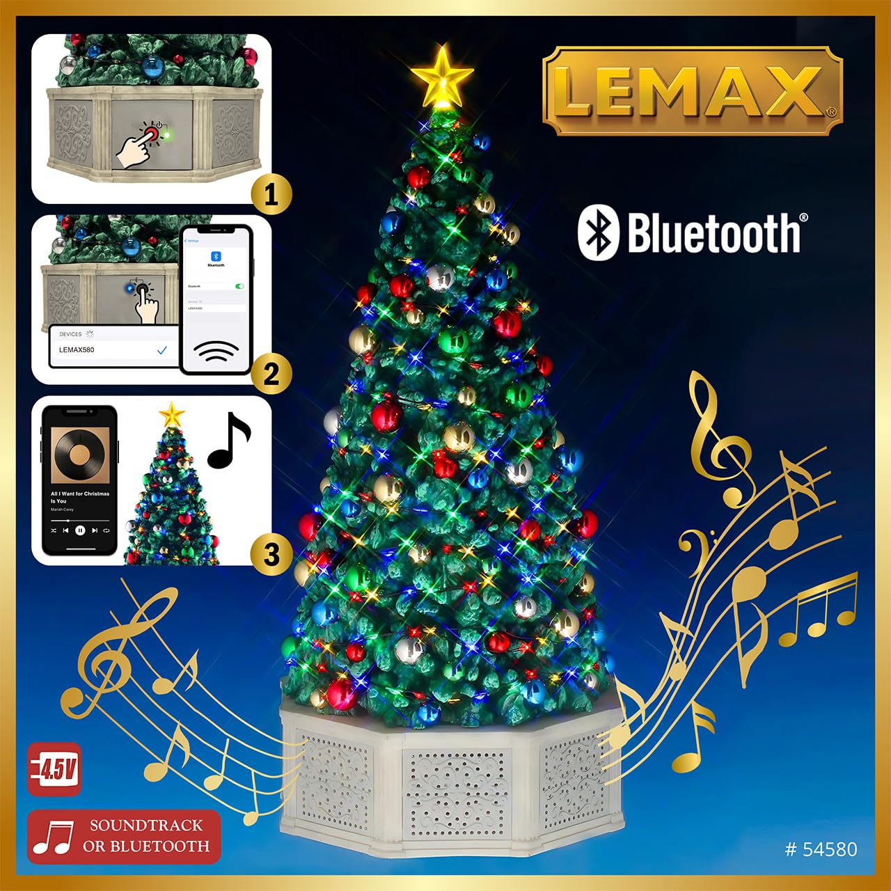 LEMAX 54580 Musical Tree incl Adaptor 74254, 550mA, White