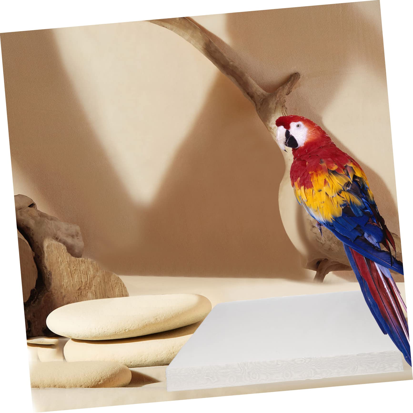 100 Pezzi Carta Naturale per Gabbie Uccelli Cuscino per Gabbia Pappagallo Tappetino Assorbente Senza Polvere Rivestimento Fondo Gabbia Sicuro per Uccelli