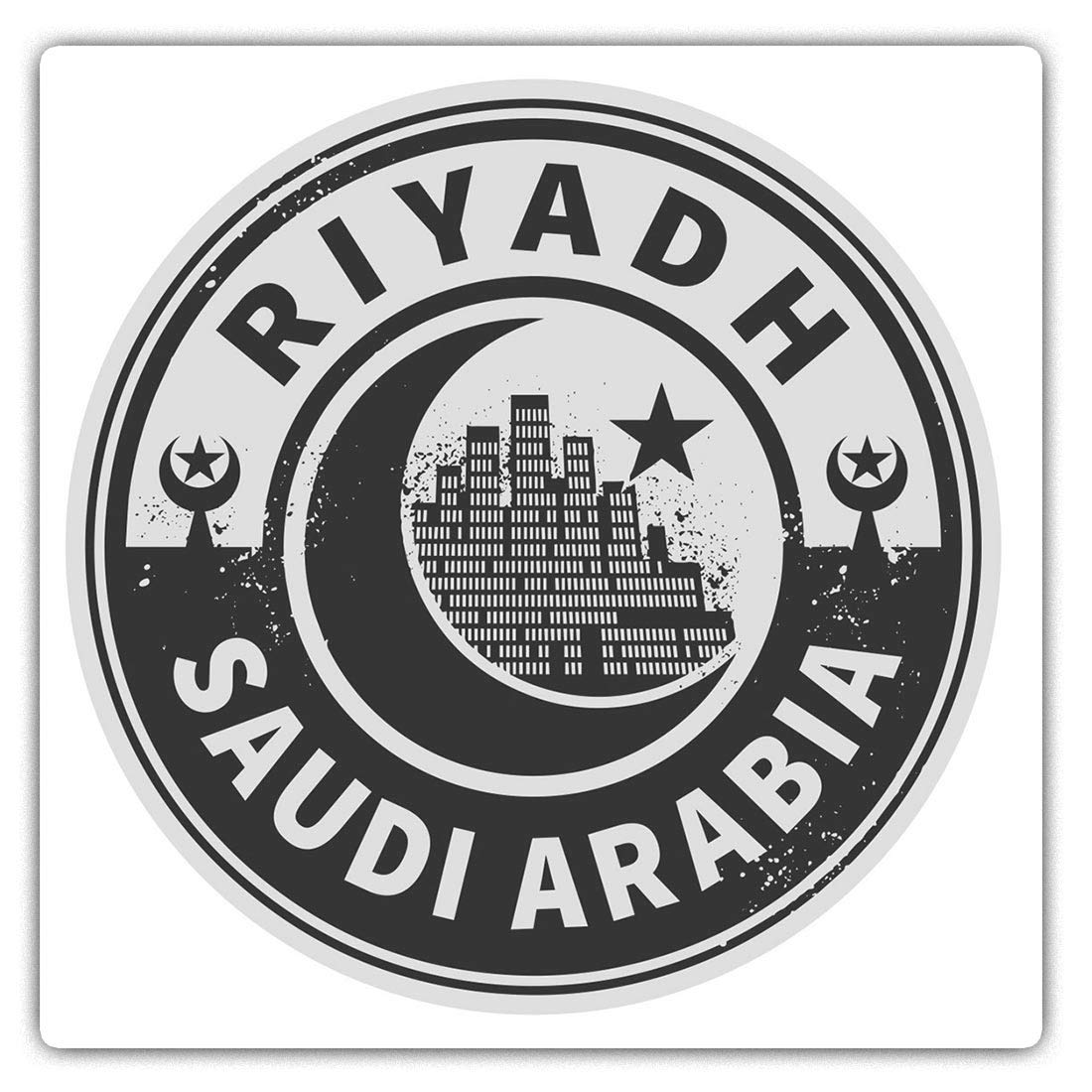 Destination Vinyl Ltd Multi 2 X 10Cm Square Vinyl Stickers - Saudi Arabia Riyadh Travel Decals 40720