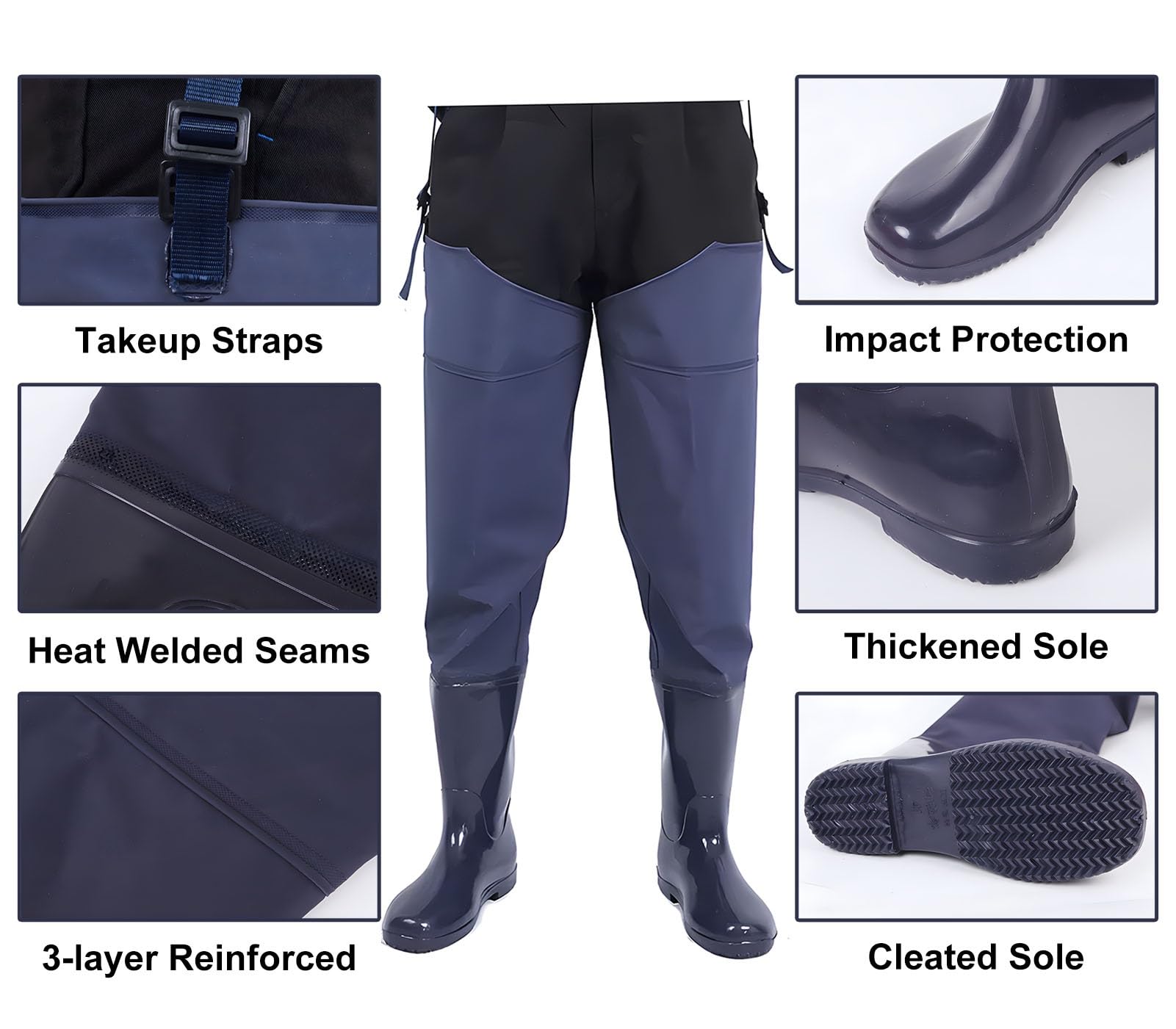 Waders hip Trampolieri da Uomo, Comodi Stivali Alla Moda, Semplici da Indossare E da Togliere, Per Laghetti da Pesca All'aperto