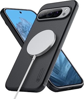 Nillkin Magnetic Case for Google Pixel 9 Pro XL, Built-in Magnets Compatible with MagSafe, Thin Slim Fit, Shockproof Protective, Soft Bumper, TPU+PC Dual Protection Cover for Pixel 9 Pro XL - Black