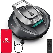 Ultenic Cordless Robotic Pool Cleaner with Remote＆APP Control, Pool Vacuum for Above &amp; In-Ground Pool up to 850 Sq.ft., 90 Mins Long Runtime, Fast Charging, Self-Parking＆2.5L Large Filter, Green
