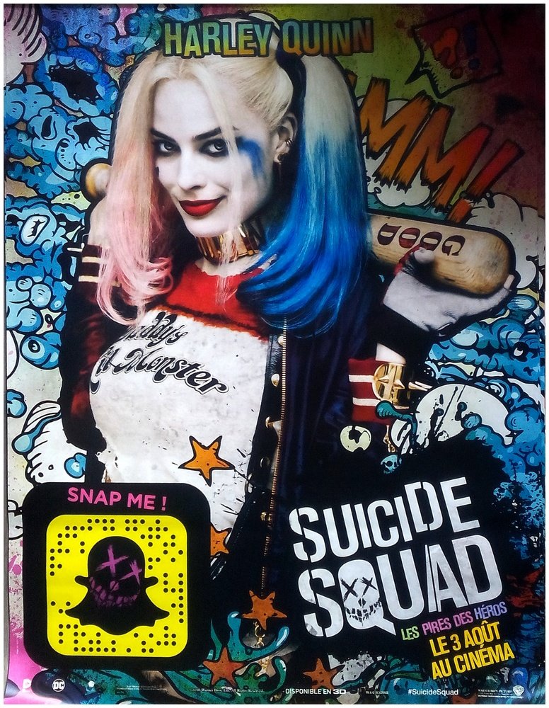 Suicide Squad - Poster cinematografico Originale, Formato Grande, 160 x 120 cm, Piegato