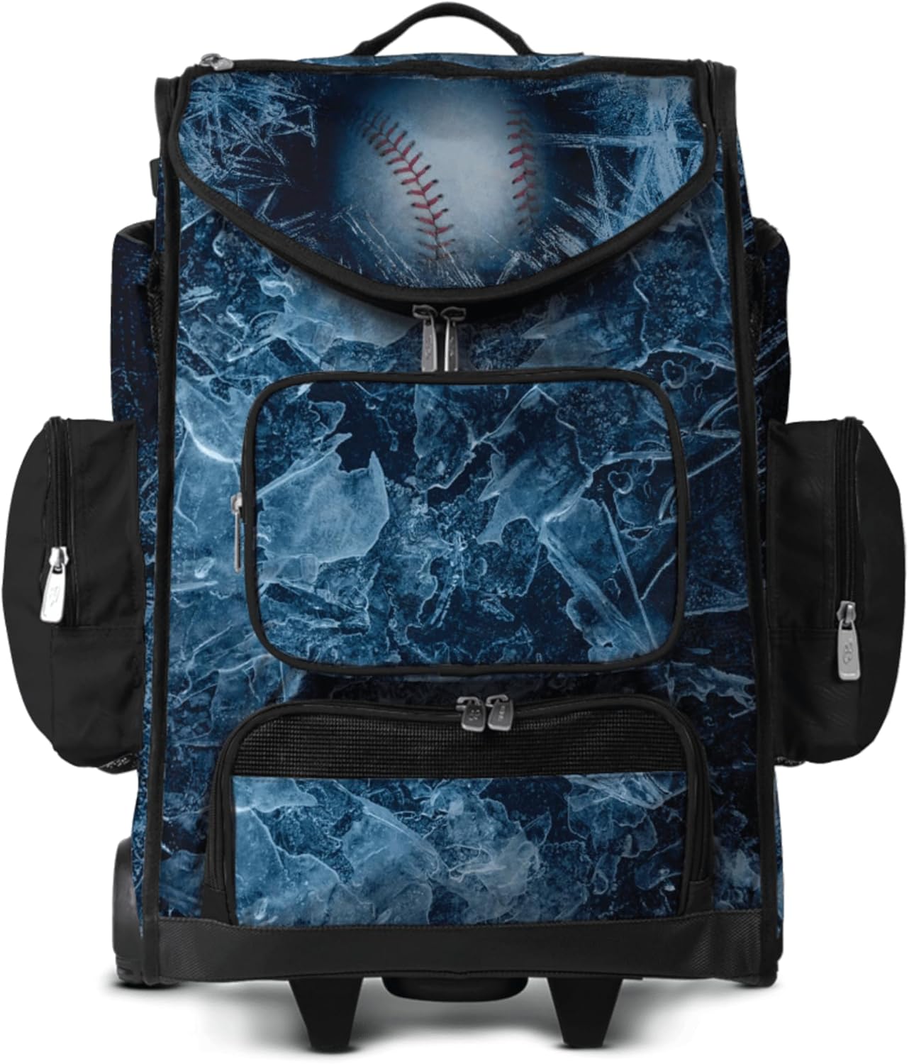 Boombah Ultrapack Hybrid Rolling Bat Bag - Wheeled & Backpack Version - Baseball Frozen Black/White