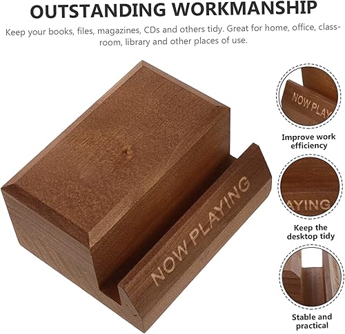 Miniatura 8 de IMIKEYA Estante de discos de vinilo que ahora reproduce soporte de discos de vinilo Soporte de reproductor de discos de vinilo Soporte de discos de