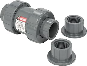 Hayward TC10100STE 1-Inch PVC TC Series True Union Check Valve with EPDM Seals and Socket/Threaded End Connection