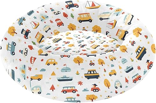 Cute Cartoon Cars Yellow Anti-Slip Pet Cat Beds fluffier Orthopedic Dog Bed for Medium Size Pets Supplies Camas para mascotas Grandes