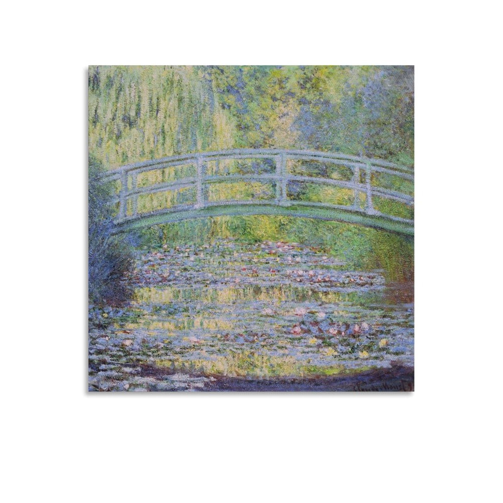 Amazon.co.jp: クロード・モネの「睡蓮の池と日本の橋」壁掛け版画