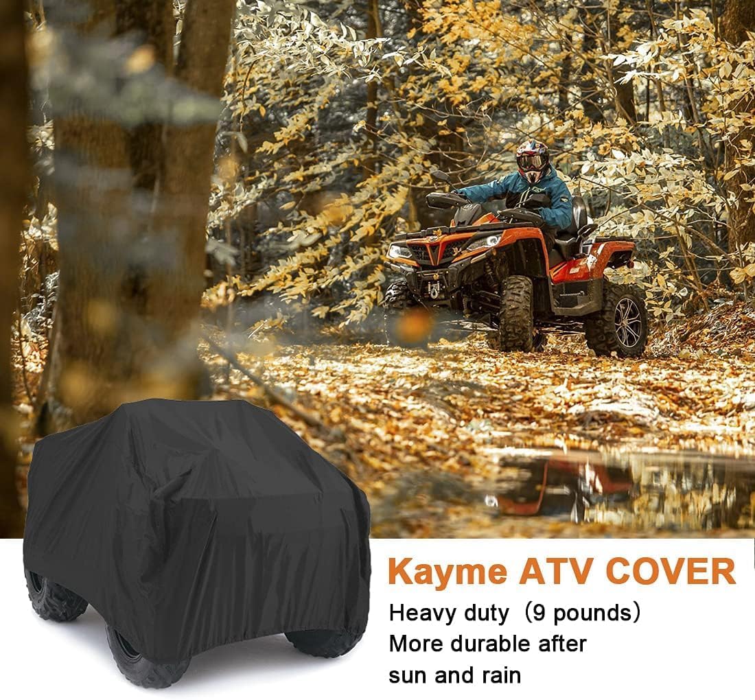 Kayme ATV Cover Waterproof Heavy Duty All Weather, Quad 4 Wheeler Cover Sun Rain Snow Protection, Fits for Honda, Yamaha, Polaris, Suzuki, Kawasaki, Can-Am Arctic Cat, XXXL (100x43x48 inch)