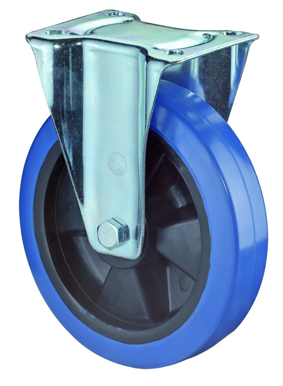 BS ruedas de transporte caballete rollo, atornillable, goma elástica, rueda plástico de cuerpo, 100 mm, Azul, l410.b61.101