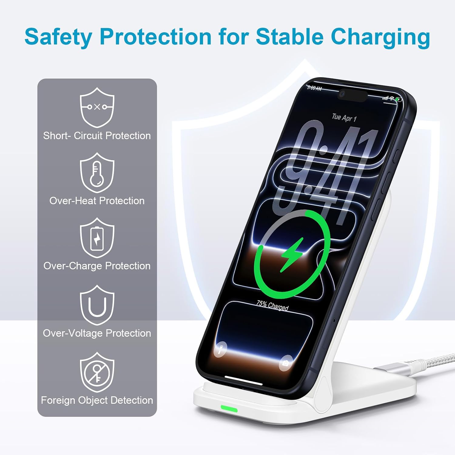 15W Samsung Wireless Charging Station Foldable Charger Stand for Galaxy S26 image 5