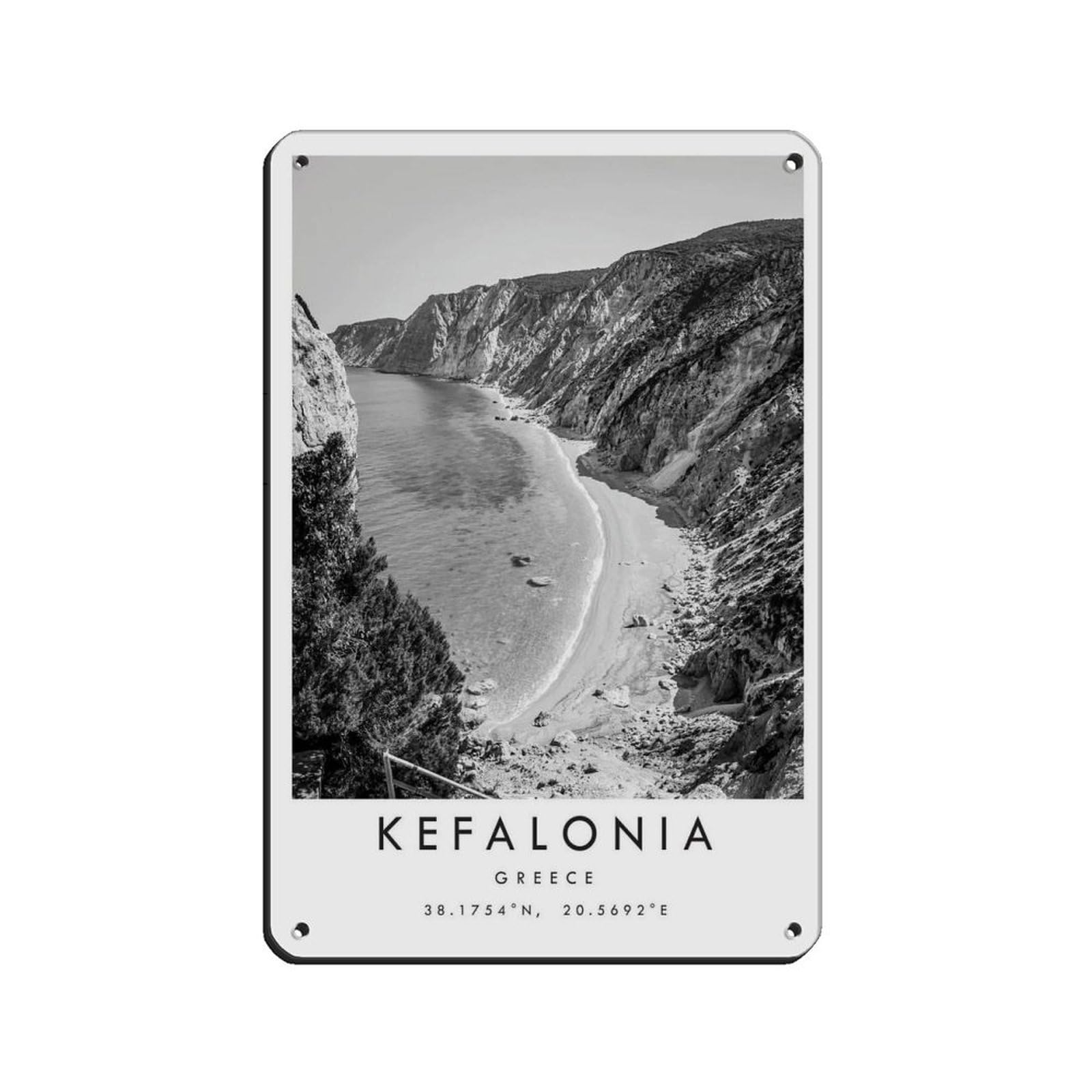 Kefalonia Travel, Greece Poster Tin Sign Vintage Metal Pub Club Cafe Bar Home Wall Art Decoration Poster Retro 8x12inch(20x30cm)