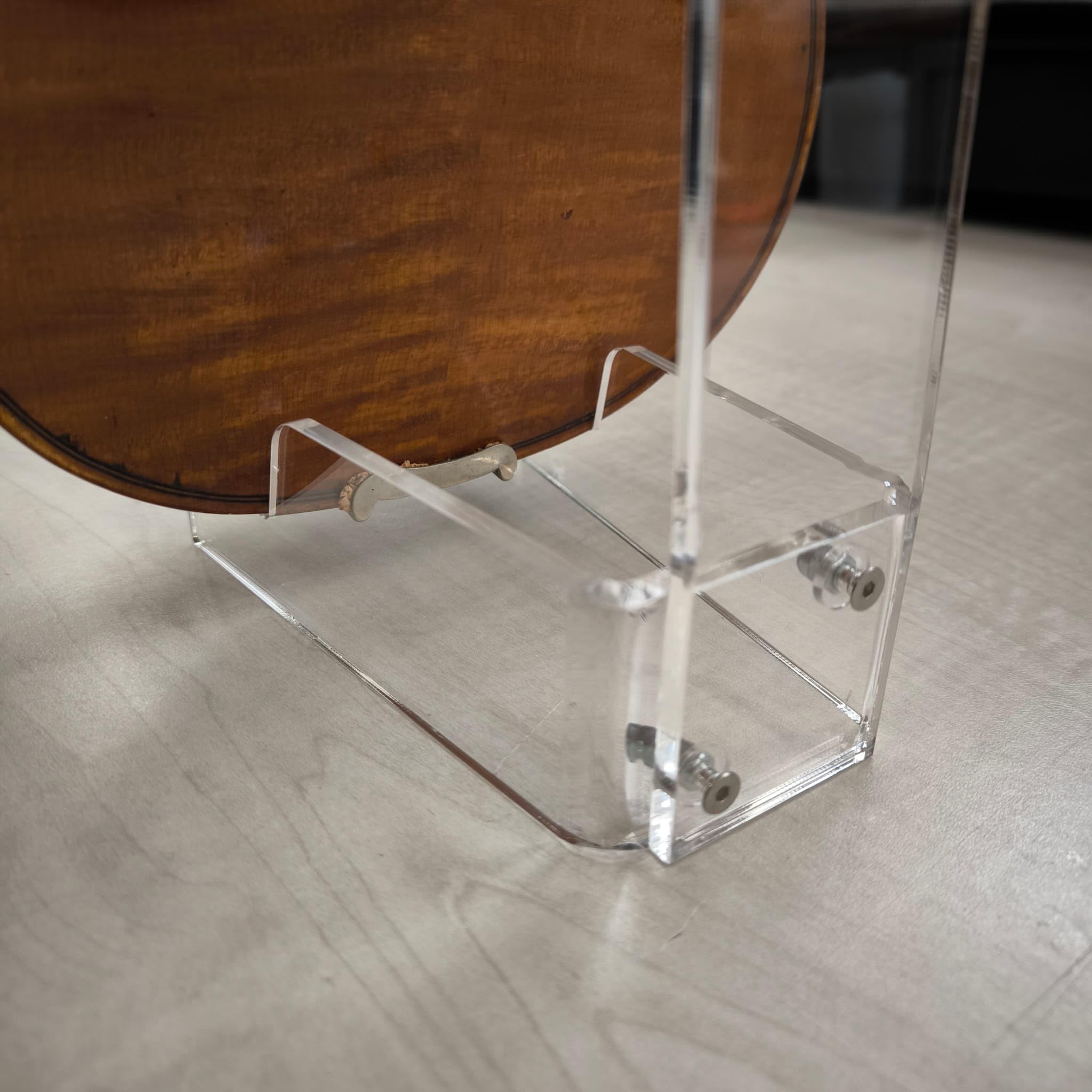 Supporto Espositore elegante per Violino in Plexiglass Trasparente - Altezza 48 cm, Spessore 6 mm, Finitura Lucida