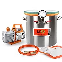 Vista 10 de BACOENG Cámara de vacío de 3 galones con tapa de vidrio templado de 4.5 CFM con bomba, kit de cámara de desgasificación para estabilizar madera