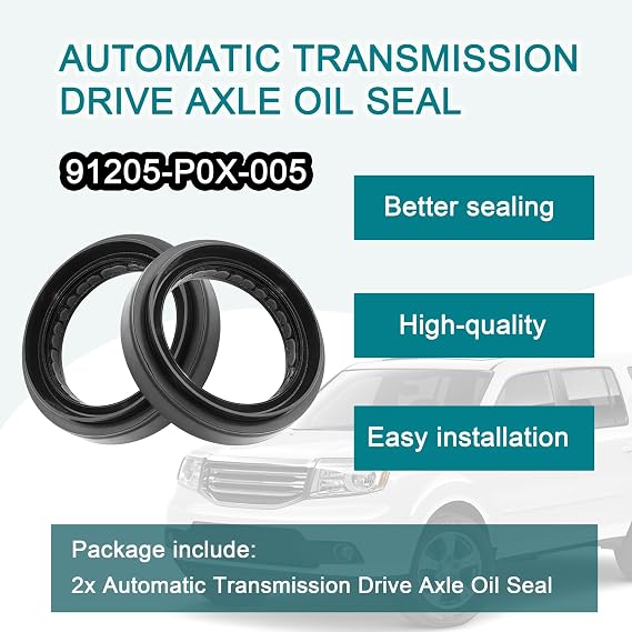 2Pcs 91205-P0X-005 Automatic Transmission Drive Axle Oil Seal Replacement