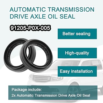2Pcs 91205-P0X-005 Automatic Transmission Drive Axle Oil Seal Replacement