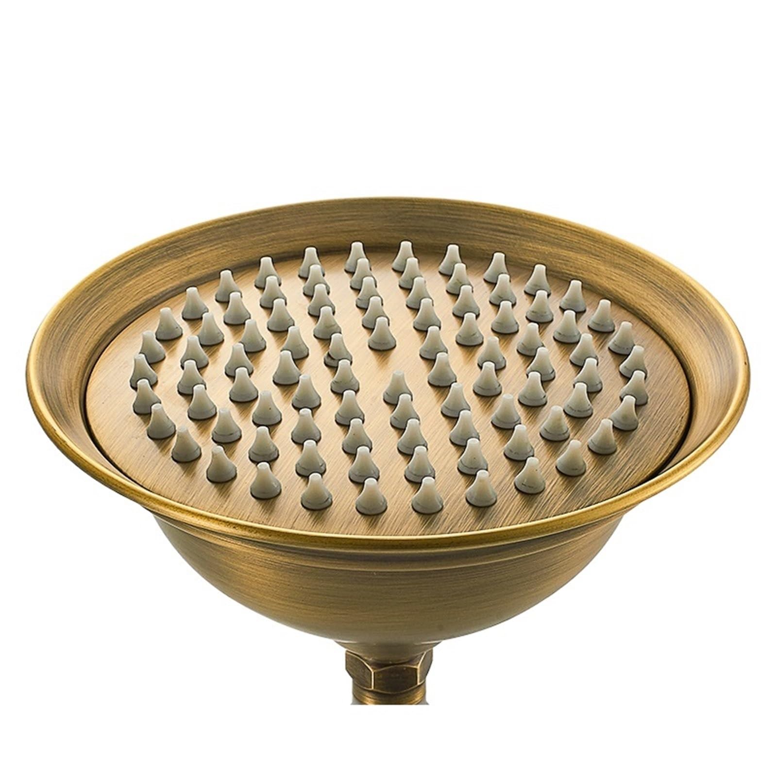 Quxetlryz Shower Head D Style Shower Head Antique Brass 8Inch Round Rainfall Arm Water Saving Hand Held Spray 1.5 M Hose(Shower Head D Style)