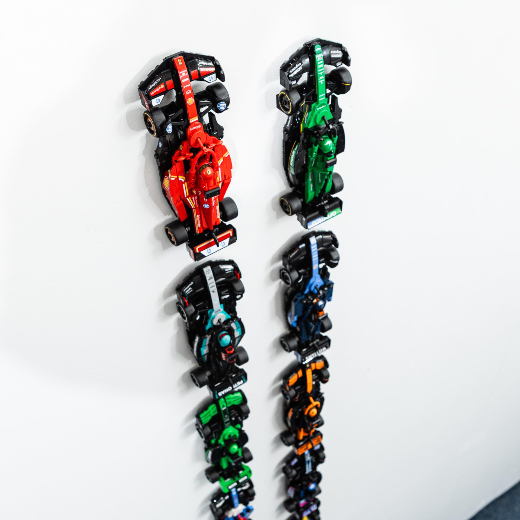 Wall Mount Hook Compatible with Speed Champions Cars - Easy to Install Wall Mount Display Hooks for Brick Cars (8 Pack)