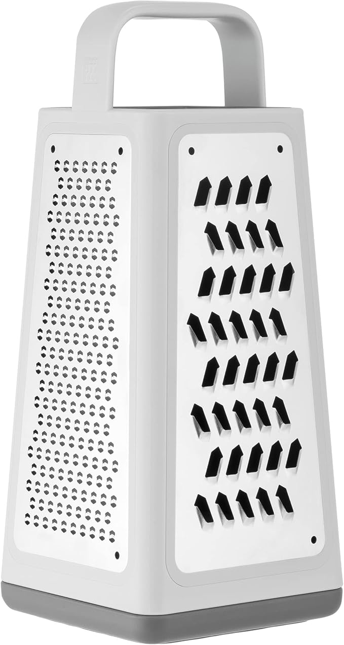 ZWILLING Z-Cut Tower Multifunctional Box Grater, Faster Grating Technology, Cheese Grater, Zester, Garlic grater, Slicer, Rasp Grater and more Gray