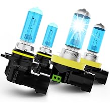 compatible with Ford Edge 2007 2008 2009 2010 halogen headlight bulbs, 9005/HB3/H10 High Beam + H11/H8/H9 Low Beams, Pack of 4