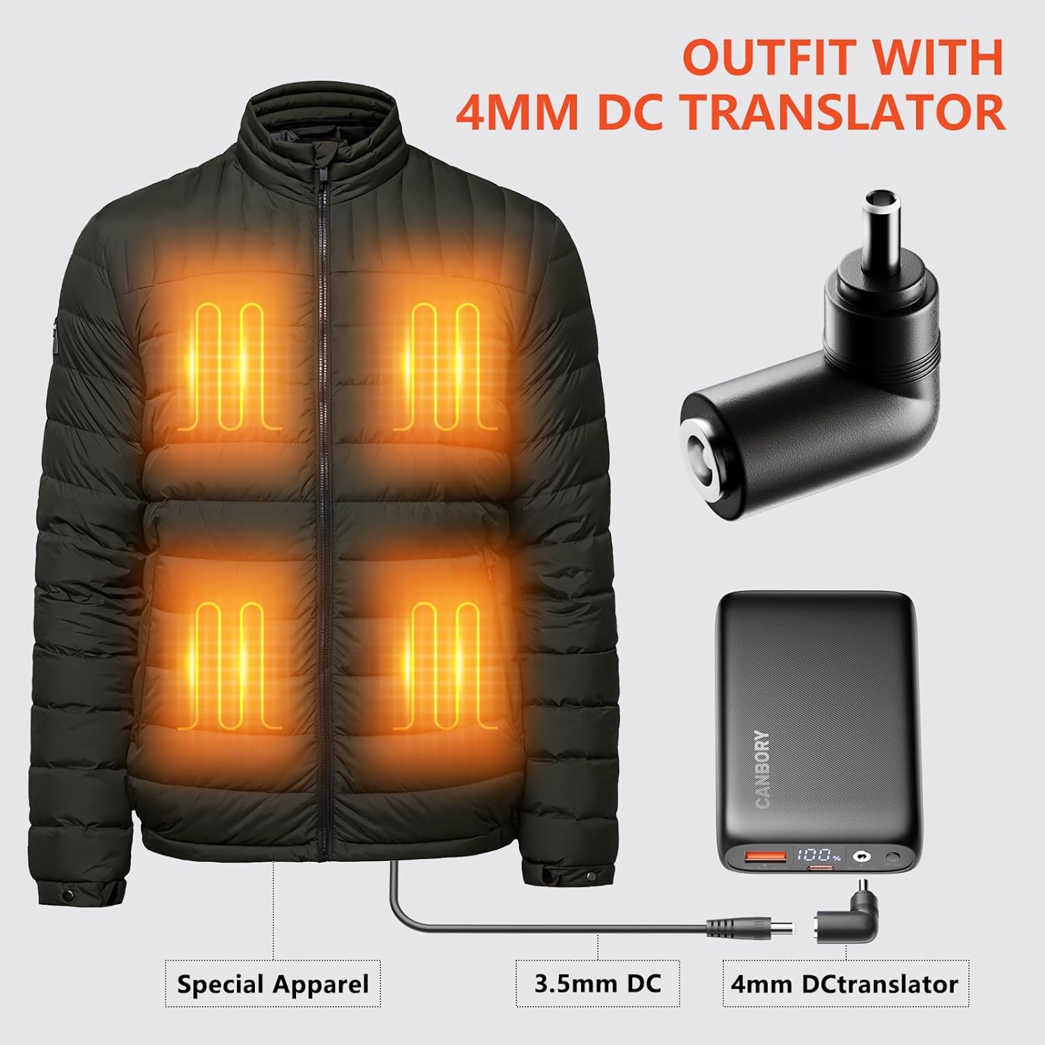 7.4v 16000mah Heated Vest Battery Pack for Wide Range of Heated Clothing, 7.4V/5V Rechargeable Power Bank USB/Type-C/DC Output for Heated Vest Jacket with LED Display - Image 2