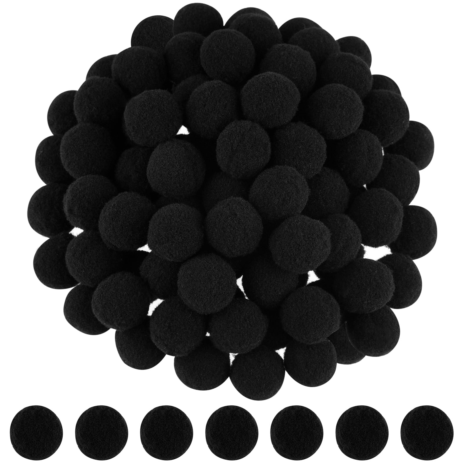 Photo 1 of ANPUNAT 200 Pcs Craft Pom Poms 1 Inch Felt Balls DIY Art Creative Crafts Projects and Decoration(Black)