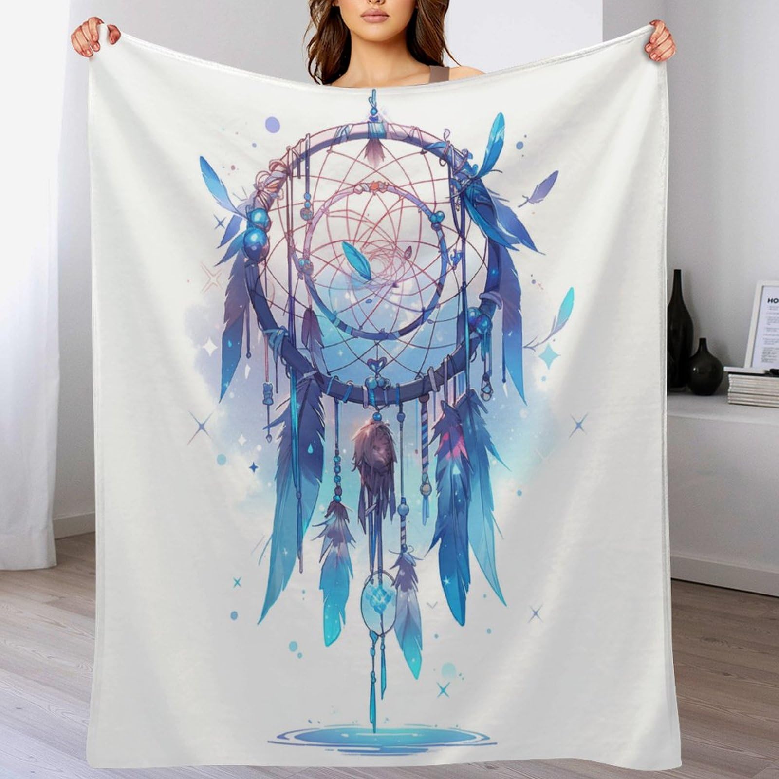 Manta de forro polar de franela DreamKatzecher grande y cálida para cama y sofá de salón