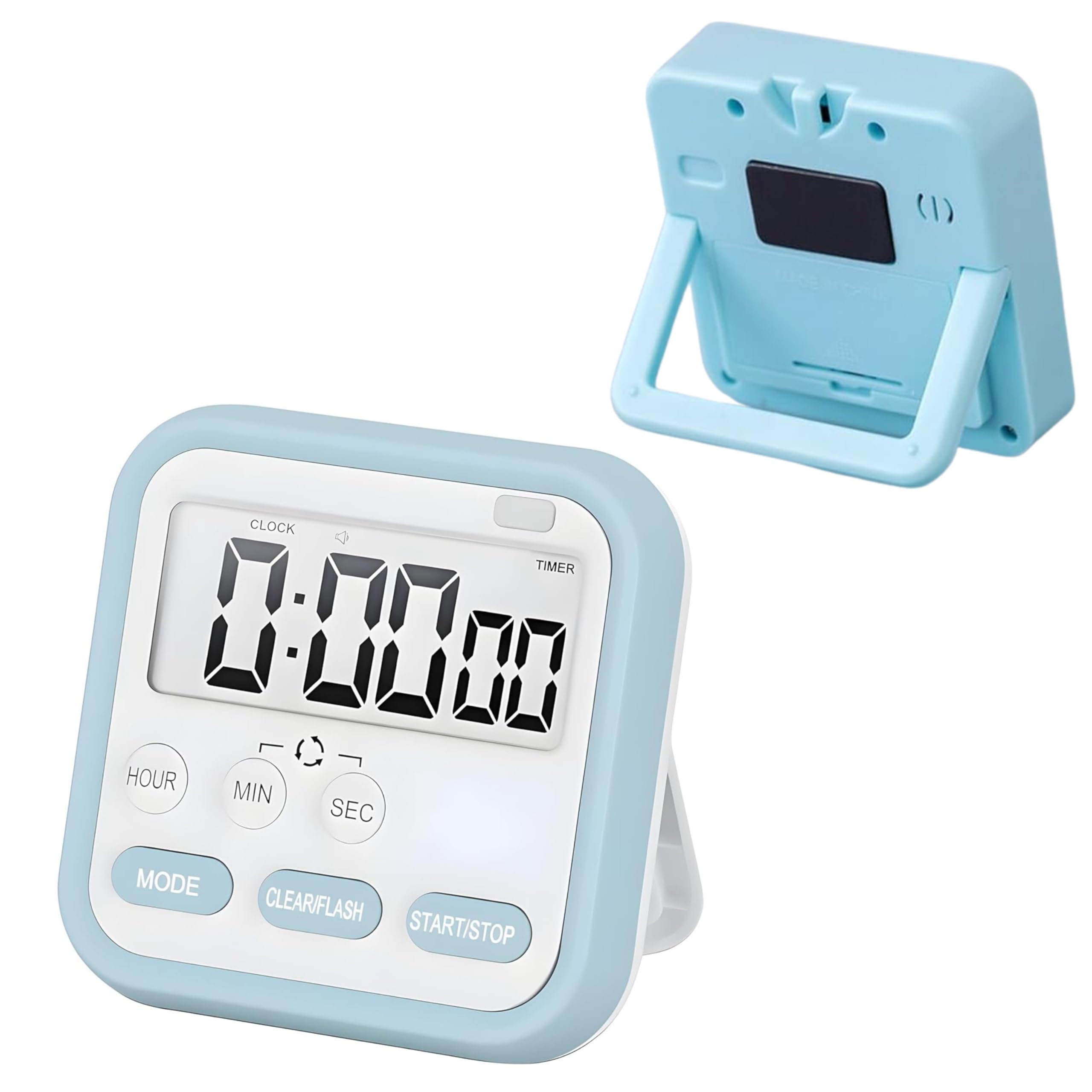 Digital Kitchen Timer & Stopwatch, Large Digit Countdown, Loud Alarm Clock with Back Magnetic Retractable Stand for Cooking,Baking, Study Table, Office, Gym, Athlete and Student Accessories-image-14