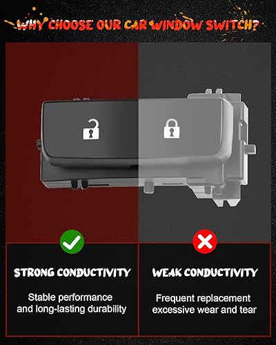 Miniatura 6 de Interruptor de bloqueo de puerta de repuesto para Chevy Silverado 1500 2500HD 2008-2013 GMC Sierra 1500 2500 HD 2008-2013 GMC Sierra Denali 2500HD