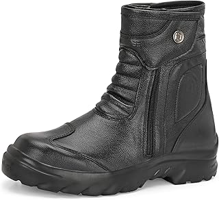 Eego Italy Rider Goat, Water Resistant Biker Boot/Motorcycle Riding Boot, Real Leather Upper & Anti Slip Sole, Steel Toe P... Price In India